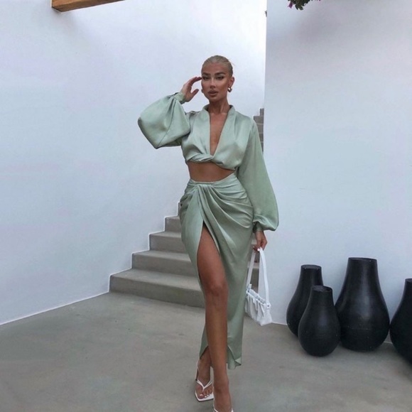 House of CB Dresses & Skirts - 💚House of CB Tosca & Constance sage two piece set🍀
